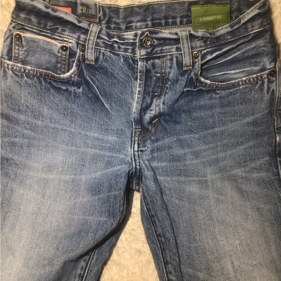 GAP 1969 Denim Blue Jeans mens Button Fly Straight Fit 31/31 Y2K - Picture 4 of 10